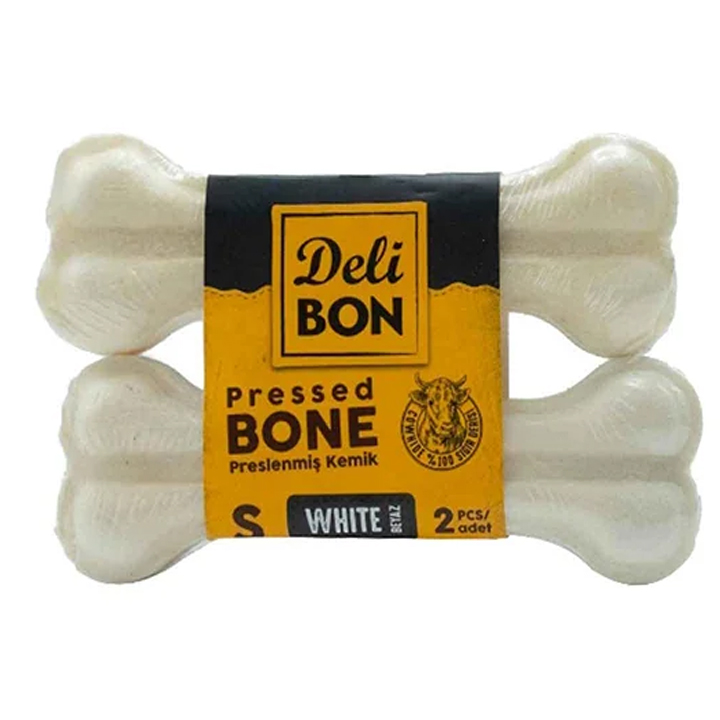 Delibon Small Beyaz Press Kemik Köpek Ödülü 2'li 12cm