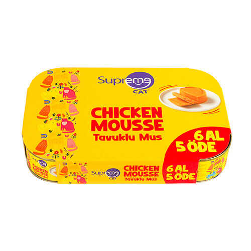 Supreme Cat Mousse Tavuklu Yetişkin Kedi Konservesi 85 Gr 6 Al 5 Öde