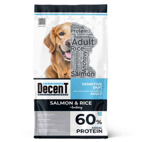Decent SENSITIVE SKIN Somonlu Yetişkin Köpek Maması 15KG