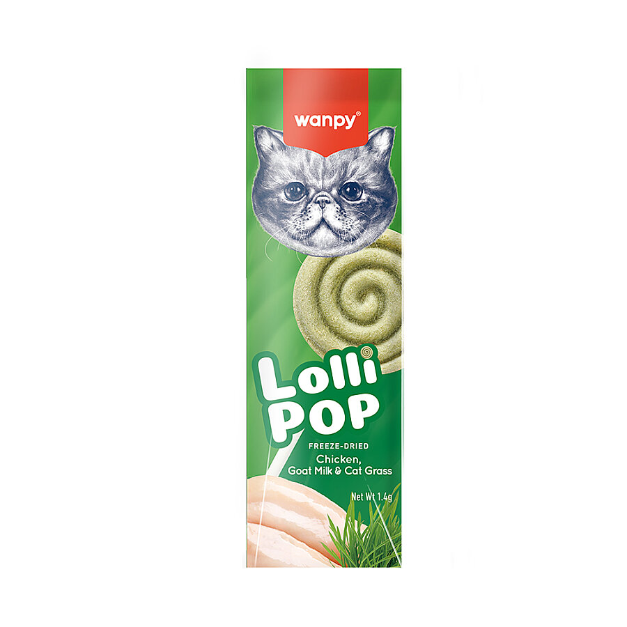 Wanpy LolliPop Dondurularak Kurutulmuş Kedi Otlu Lolipop Kedi Ödül Maması 1,4gr