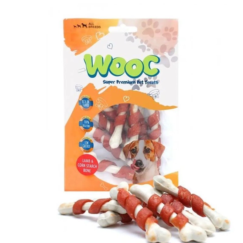 Wooc Kuzu Eti Sargılı Kalsiyumlu Kemik Köpek Ödül Maması 75 gr