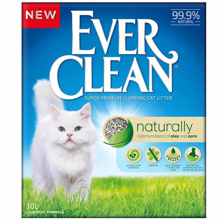 Ever Clean Naturally Doğal Parfümsüz Topaklanan Kedi Kumu 10lt