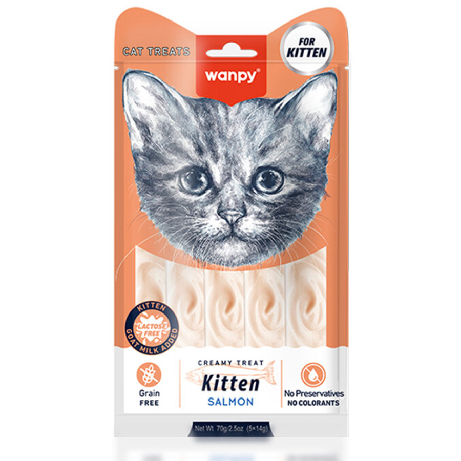 Wanpy Kitten - Somonlu Yavru Kedi Krema Ödülü 5x14g