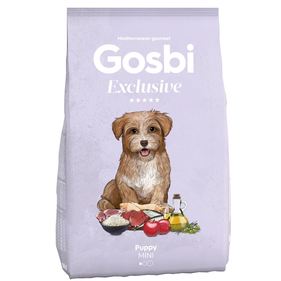 Gosbi Exclusive Düşük Tahıllı Tavuklu, Balıklı ve Kuzulu Küçük Irk Yavru Köpek Maması 2KG