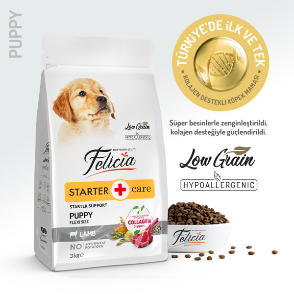 Felicia Az Tahıllı HypoAllergenic Small/Mini Kuzulu Yavru Köpek Maması 3 Kg