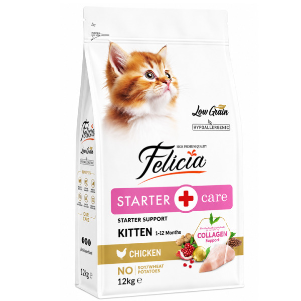 Felicia HypoAllergenic Kolajenli Tavuklu Az Tahıllı Yavru Kedi Maması 12KG