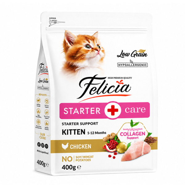 Felicia HypoAllergenic Kolajenli Tavuklu Az Tahıllı Yavru Kedi Maması 400GR
