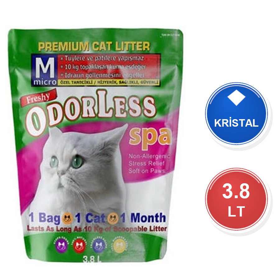 Freshy 1 Aylık Kokusuz 3,8 LT Silika Kristal Kedi Kumu