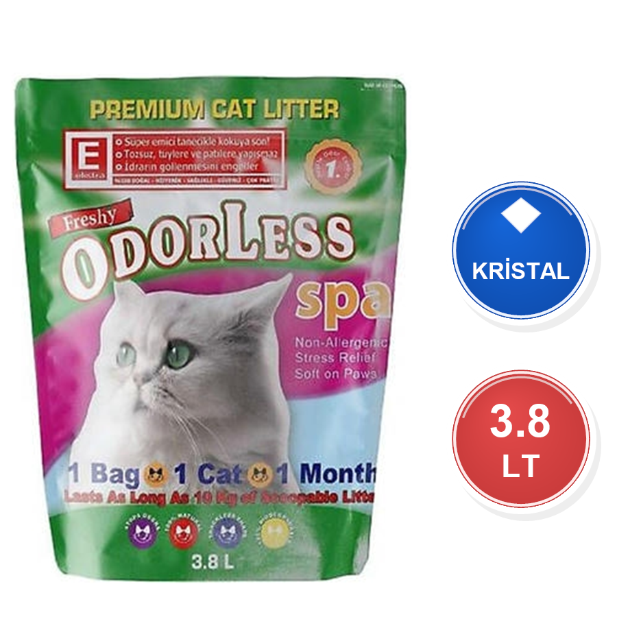 Freshy 2 Aylık Ekonomik Kokusuz 3,8 LT Silika Kristal Kedi Kumu
