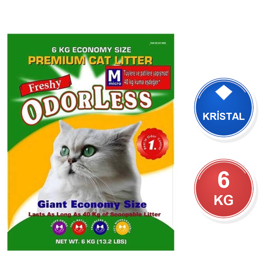 Freshy Eco Paket M Kokusuz 6 KG Silika Kristal Kedi Kumu