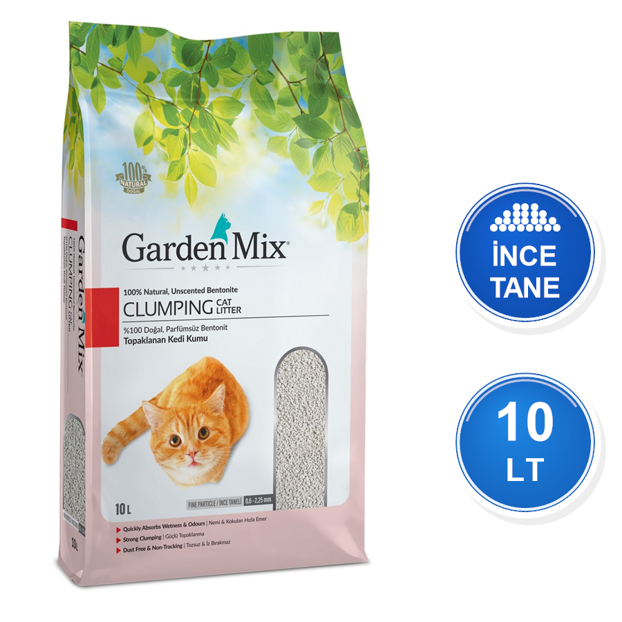 Garden Mix Kokusuz 10 LT İnce Taneli Topaklanan Bentonit Kedi Kumu