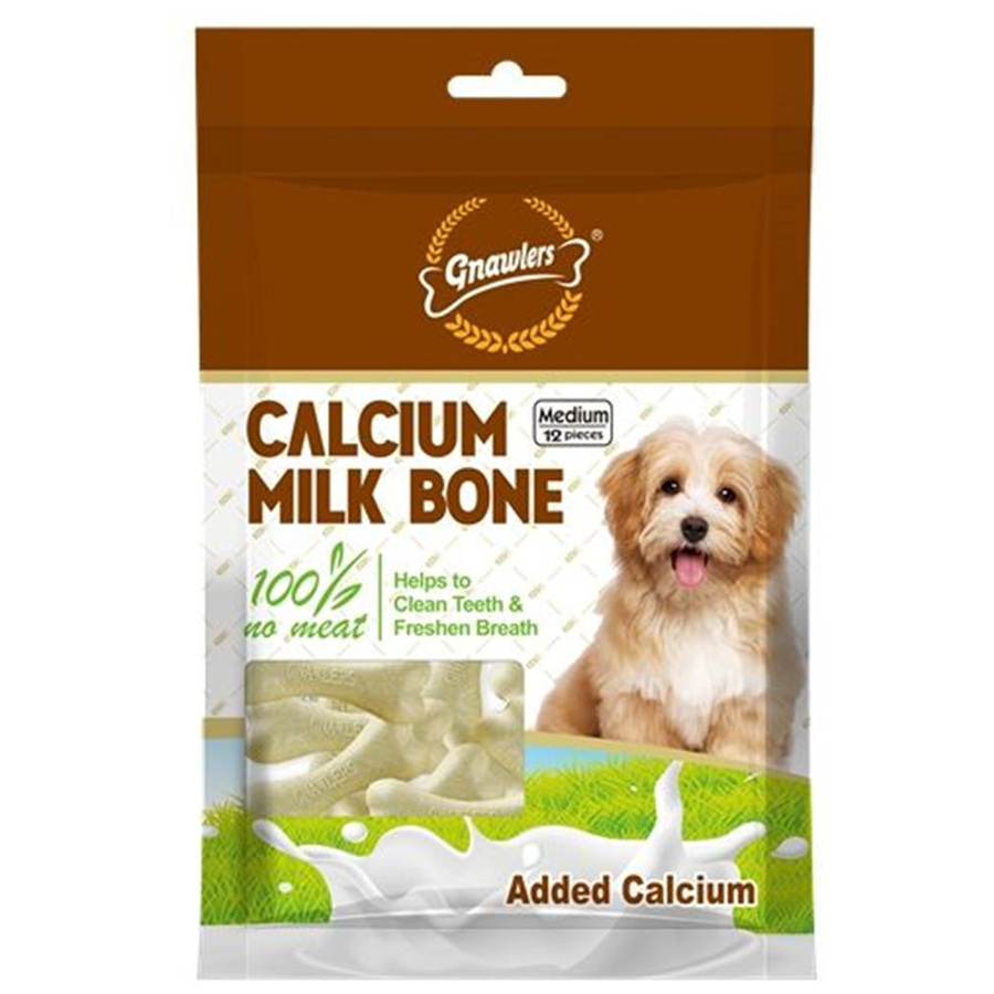 Gnawlers Köpek Ödül Bisküvisi Calcium Milk Bone 12'li Paket