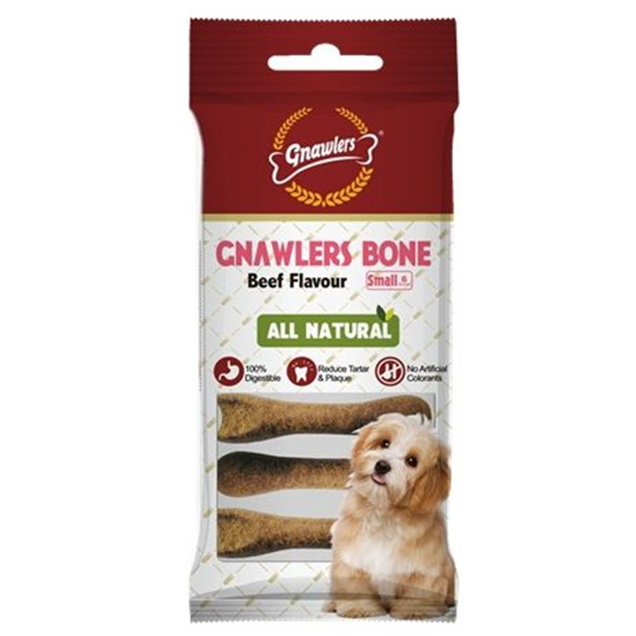 Gnawlers Köpek Ödül Kemiği Beef (Biftek) Flavour 6'lı Paket