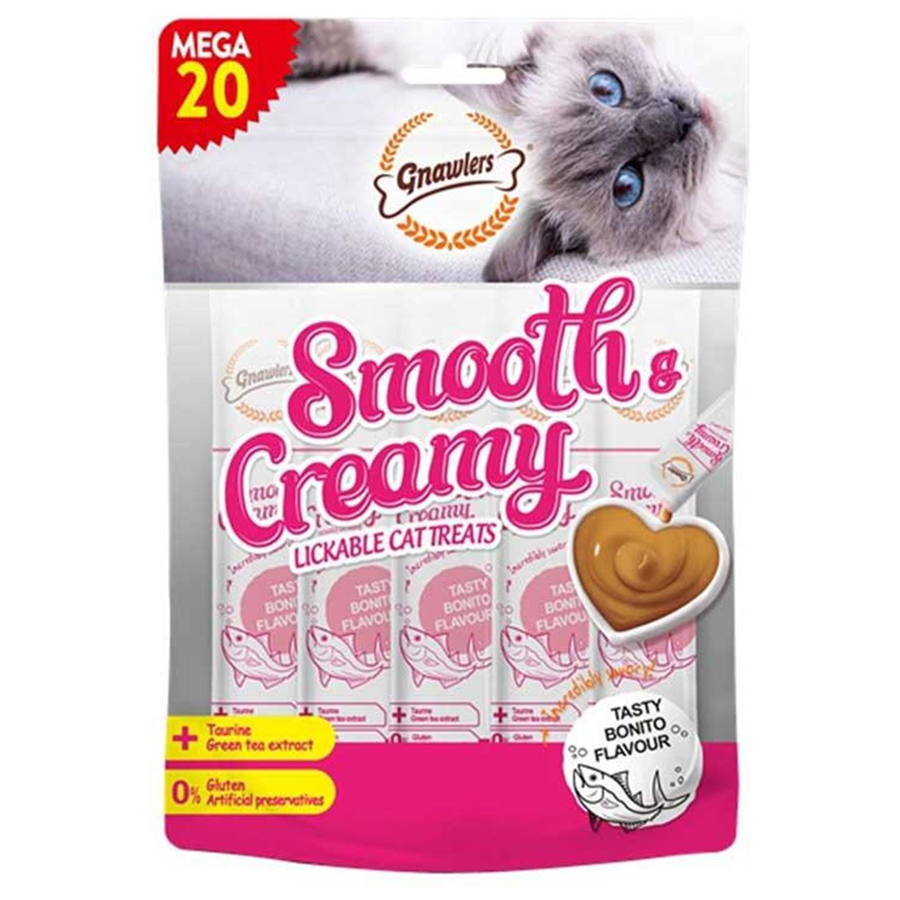 Gnawlers Smooth Creamy Palamutlu کرم گربه تشویقی 300 Gr 20-پک