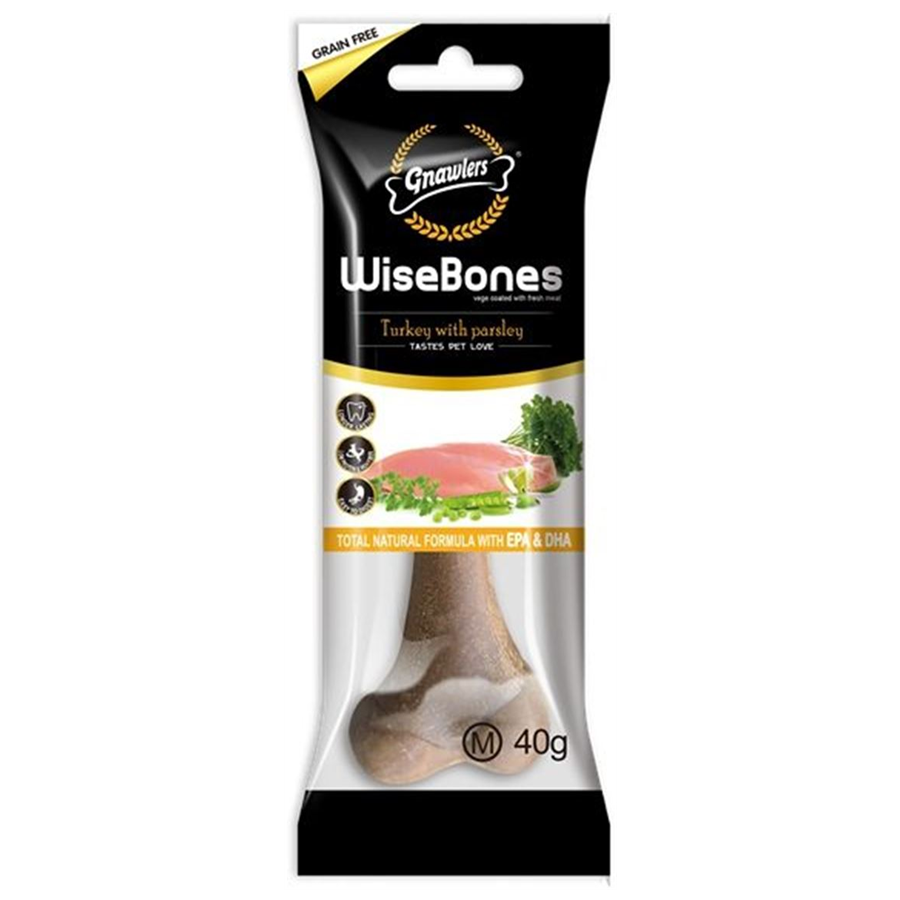Gnawlers Wise Bone Köpek Ödül Kemiği Hindili 40 Gr