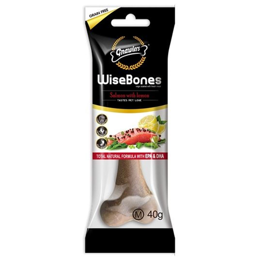 Gnawlers Wise Bone Köpek Ödül Kemiği Somonlu 40 Gr