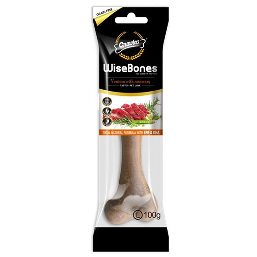 Gnawlers WISEBONES Biberiyeli ve Geyik Etli Köpek Ödül Kemiği 100 Gr