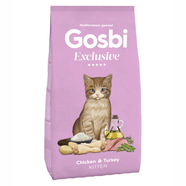 Gosbi Exclusive Düşük Tahıllı Tavuklu & Hindili Yavru Kedi Maması 1.5KG