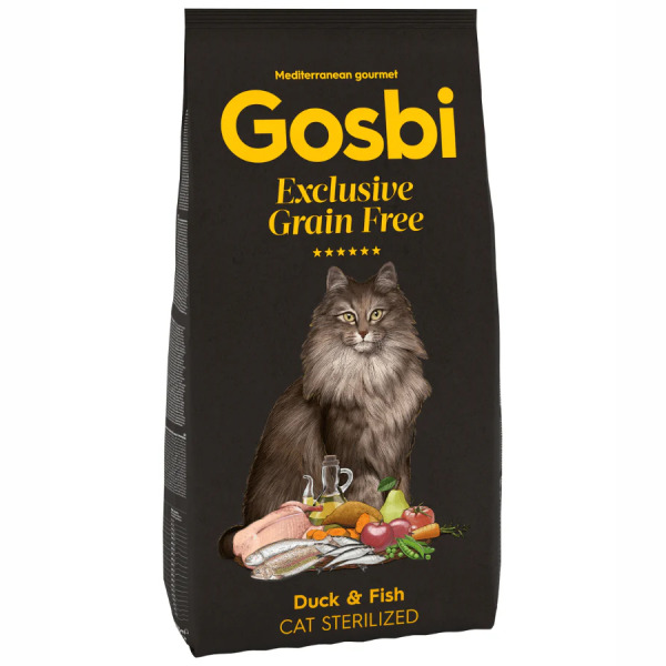 Gosbi Exclusive Tahılsız Ördekli & Balıklı Kısırlaştırılmış Kedi Maması 2KG