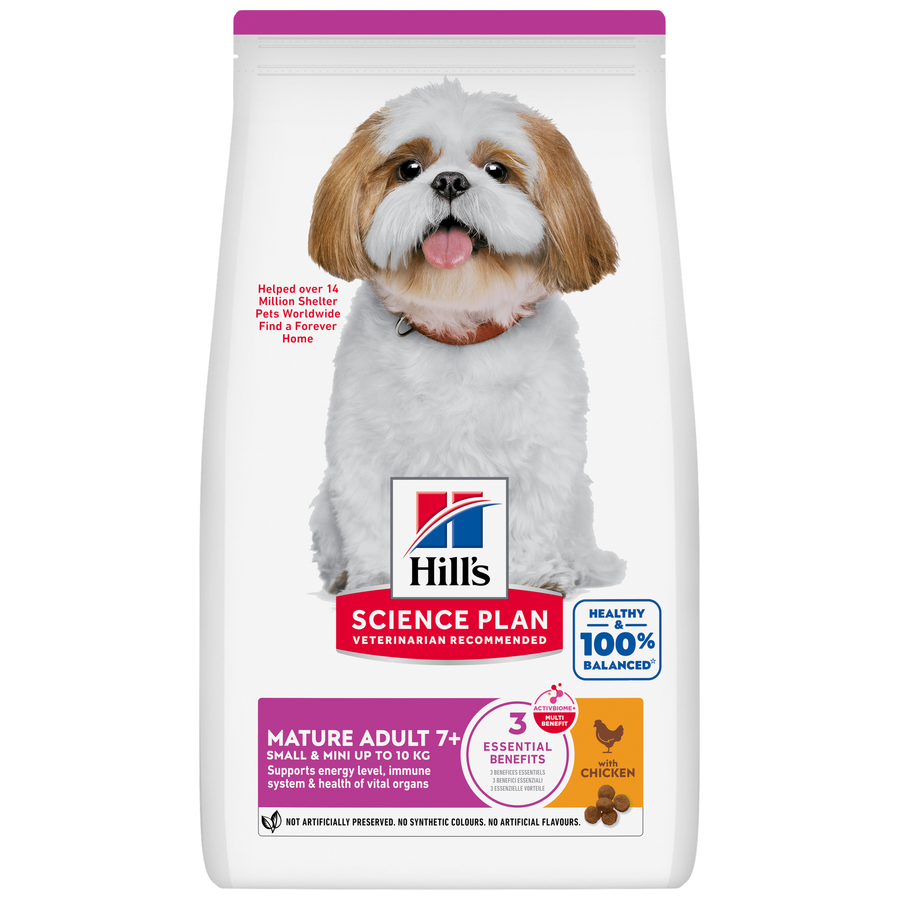 Hill's Science Plan Mature Adult 7+ Small & Mini 1,5 کیلوگرم غذای سگ مسن نژاد کوچک با مرغ