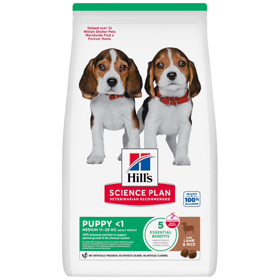 Hill's Science Plan Puppy Medium Breed 2,5 Kg Kuzu Eti ve Pirinçli Orta Irk Yavru Köpek Maması