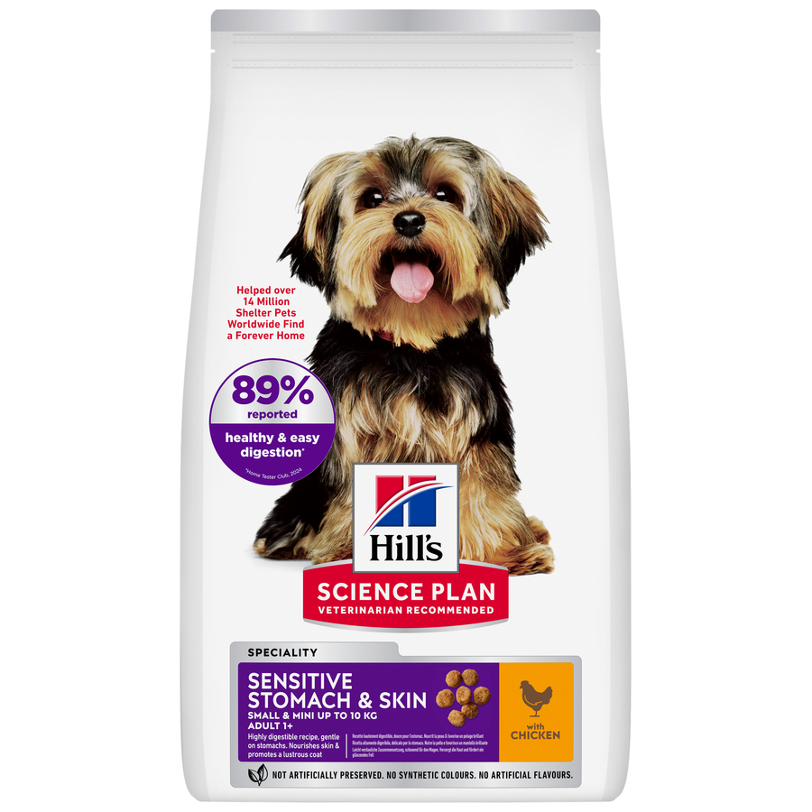 Hill's Science Plan Sensitive Stomach & Skin Small & Mini 1,5 کیلوگرم غذای سگ بالغ نژاد کوچک با مرغ