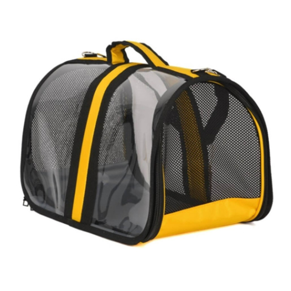 Bacco Milano Şeffaf Kedi Köpek Taşıma Çantası 44x28x28cm (Sarı)