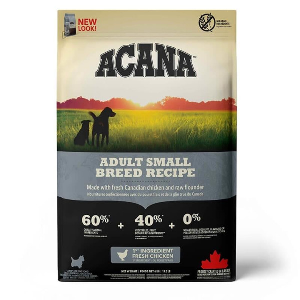 Acana Heritage Adult Small Breed - Tavuklu, Hindili, Ringa Balıklı Küçük Irk Köpek Maması 6KG