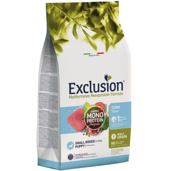 Exclusion Monoprotein Düşük Tahıllı Ton Balıklı ve Narlı Küçük Irk Yavru Köpek Maması 2 kg