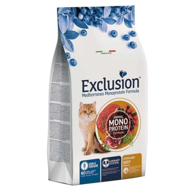 Exclusion Monoprotein Sığır Etli ve Narlı Düşük Tahıllı Yetişkin Kedi Maması 1,5KG