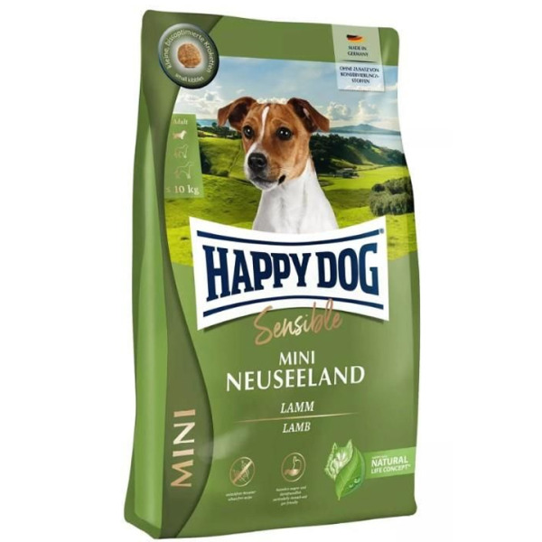 Happy Dog Mini Neuseeland Kuzulu Pirinçli Küçük Irk Köpek Maması 10KG