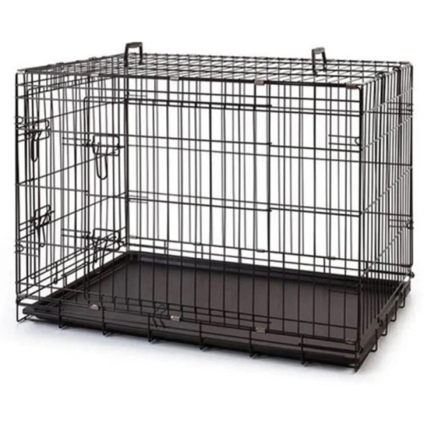 Katlanabilir Metal Kedi-Köpek Kafesi (Siyah) 120x75x84cm