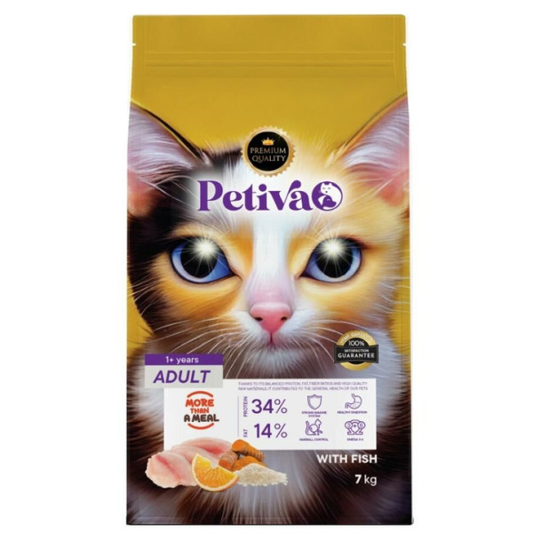 Petiva Yetişkin Kediler İçin Balık Etli Kuru Kedi Maması 7 Kg