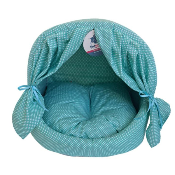Petpretty Perdeli Kumaş Yuva Turkuaz Yatak