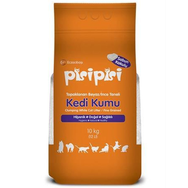 Pisi pisi Sabun Kokulu İnce Taneli Kedi Kumu 10 Kg
