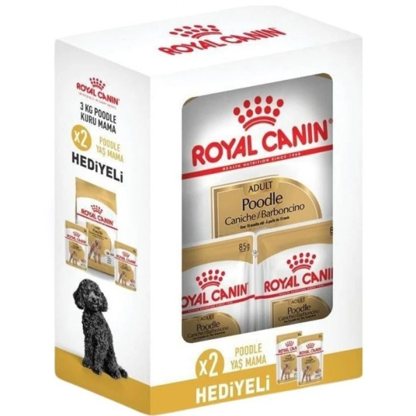 Royal Canin Poodle Yetikin Köpek Maması 3 Kg + 2 Adet Poodle Yaş Mama