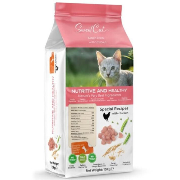 Sweet Cat Tavuklu Yavru Kedi Maması 15KG