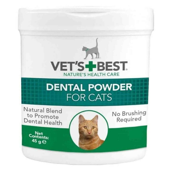 Vet's Best Kediler için Deniz ve Spirulina Yosunu Özlü Plak ve Tartar Önleyici Ağız Bakım Tozu 45gr