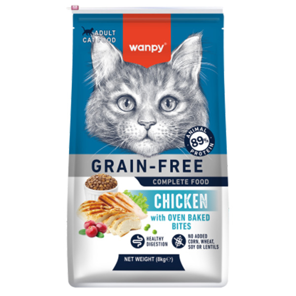 Wanpy Tahılsız Tavuklu Yetişkin Kedi Maması 8KG