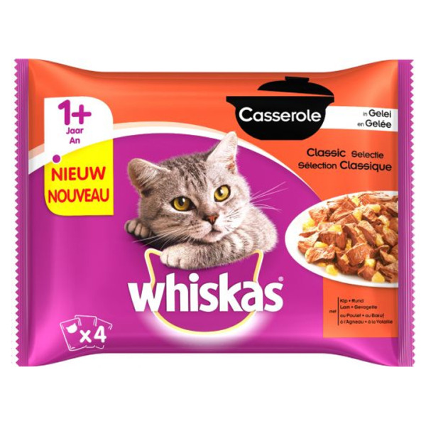 Whiskas Pouch Güveç Çeşitleri 4 lü Paket Kedi Konserve 4 x 85 gr