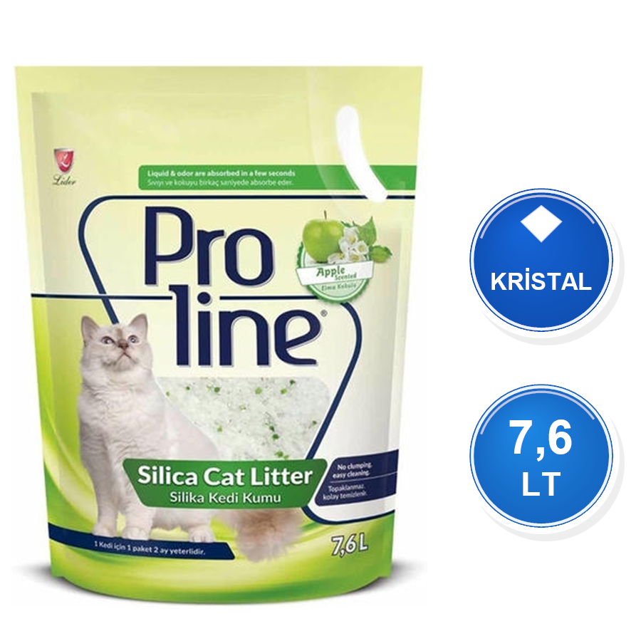 Proline Elma Kokulu 7,6 LT Silika Kristal Kedi Kumu