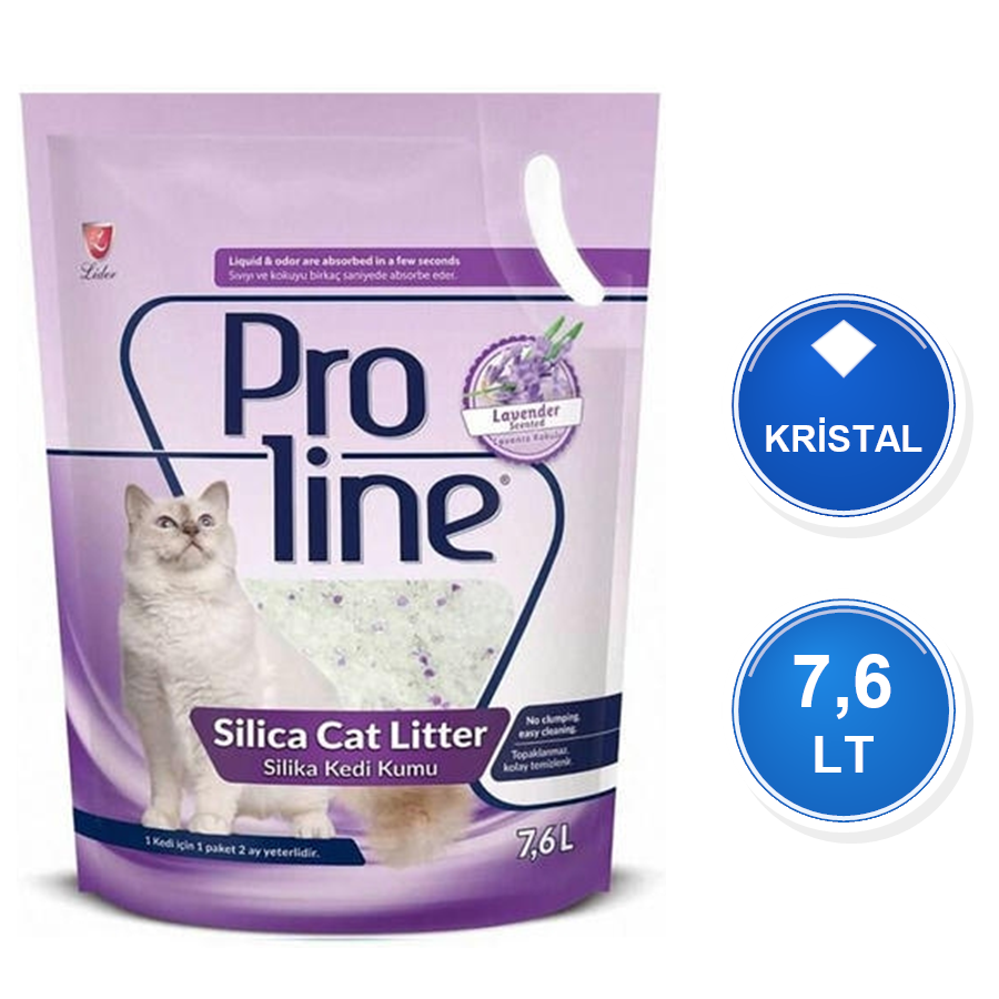 Proline Lavanta Kokulu 7,6 LT Silika Kristal Kedi Kumu