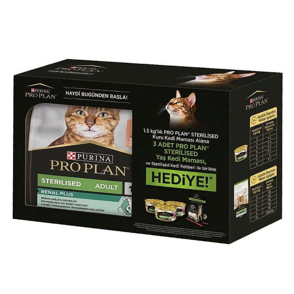 Purina Pro Plan Sterilised Salmon 1,5 Kg Somonlu Kısırlaştırılmış Kedi Maması (3 Adet Pouch Hediyeli)