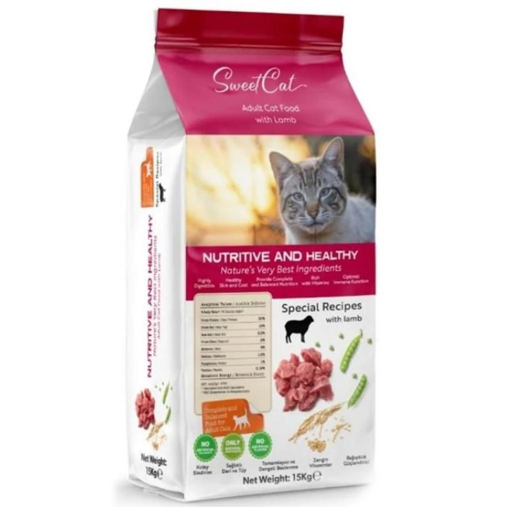 Sweet Cat Kuzulu Yetişkin Kedi Maması 15KG