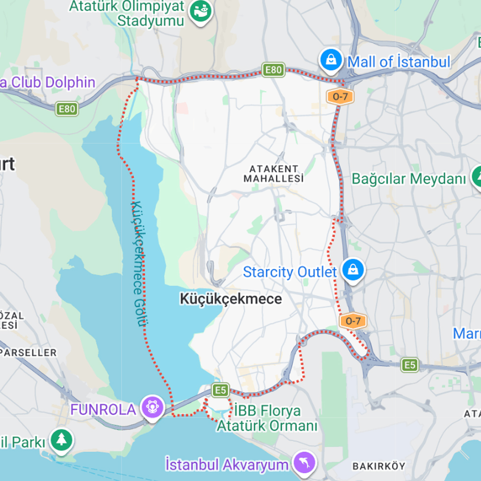 Küçükçekmece teslimat haritası