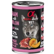 Alpha Spirit Domuzlu (53), Jambonlu (40) ve Kavunlu Tahılsız Yetişkin Köpek Konservesi 400 gr