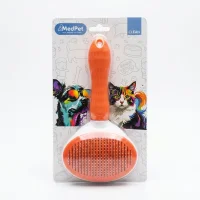 Clean Pet's Tüy Temizleme Düğmeli Oval Kedi Köpek Fırçası 10 cm (Turuncu)