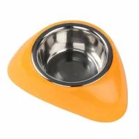 Pawise Stainless Steel Food Bowl with Stand 350 ML Orange