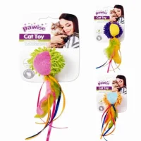 Pawise Fabric Toy Meow Meow Life-Ball With Tail 5cm (Mixed Color)