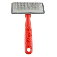 Zampa Slikon Top Başlıklı Kedi ve Köpek Fırçası Medium 14x9cm, Kırmızı